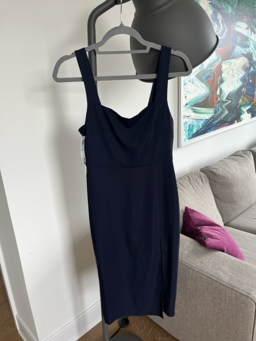 NWT Aritzia Babaton 90s Slit Midi Dress in Pure Indigo (Size 0) - Picture 5 of 11